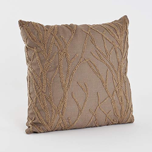 Fennco Styles Majestic Collection French Knot Tree Branches Decorative Throw Pillow, Filled Included, Cappuccino