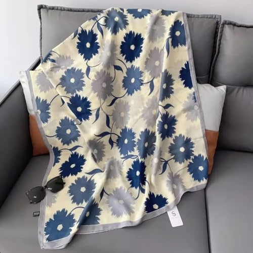 stylesilove Women Two-Tone Daisy Print Lightweight Scarf Lovely Flower Soft Shawl Scarves Neck Wraps for All Season, 5 Colors