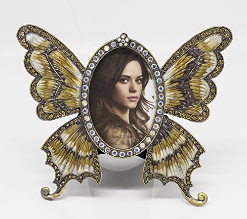 Fennco Styles Crystal and Pearl Elegant Decorative Metal Picture Frame
