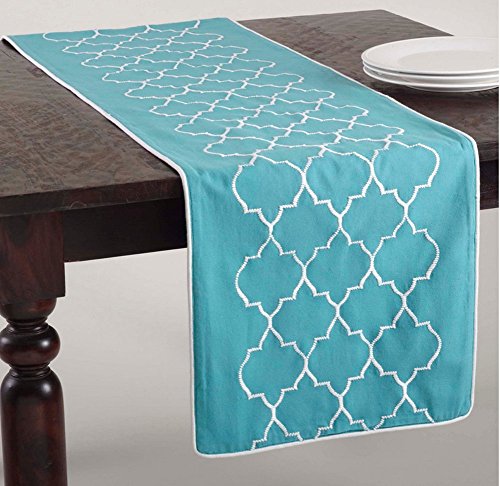 Fennco Styles Malaga Stitched Moroccan Cotton Table Runner 16" W x 72" L