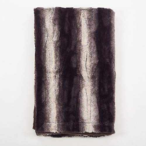 Fennco Styles Wilma Collection Country Faux Rabbit Fur Palette 50 x 60 Inch Throw Throw – Grey Throw Blanket for Couch, Bedroom and Living Room Décor