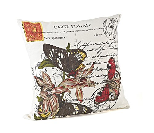 Fennco Styles Safari Collection Country Rhinoceros 100% Pure Cotton 18 x 18 Inch Throw Pillow with Case & Insert – Natural Decorative Pillow for Couch, Bedroom and Living Room Décor