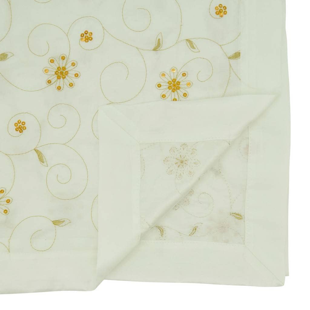 Fennco Styles Elegant Sequined & Embroidered Christmas Table Runner
