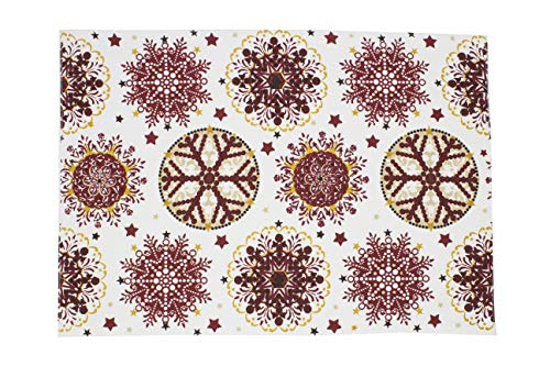 Fennco Styles Holiday Decor Red Snowflake Print Tablecloth