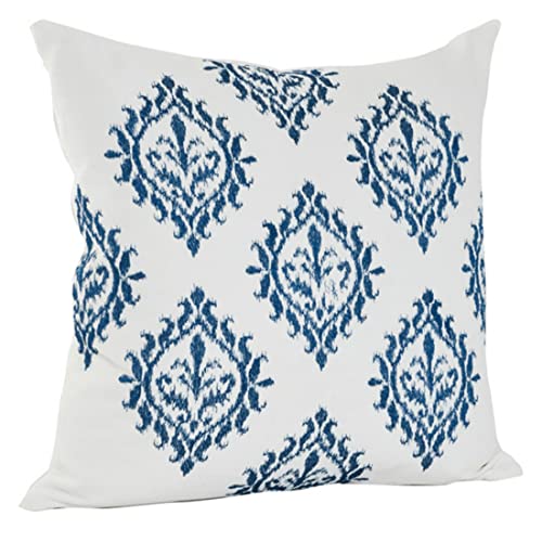 Fennco Styles Embroidered Medallion Decorative Throw Pillow, Filler Included, 18"x18"