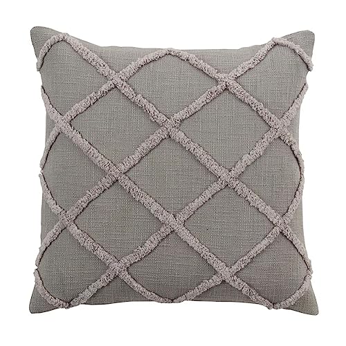 Fennco Styles Diamond Tufted Cotton Decorative Throw Pillow Cover 20" W x 20" L - Geometric Cushion Case for Home, Couch, Living Room, Bedroom, Office and Holiday Décor