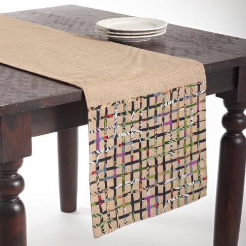 Fennco Styles Multi Color Open Weave Burlap Table Runner - Natural Jute Table Runner for Everyday Use, Wedding, Family Gathering, Indoor Outdoor Parties and Special Occasion