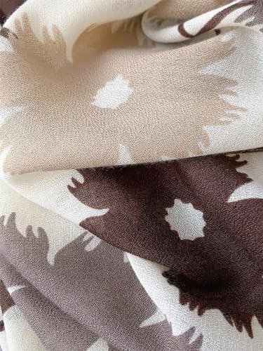 stylesilove Women Two-Tone Daisy Print Lightweight Scarf Lovely Flower Soft Shawl Scarves Neck Wraps for All Season, 5 Colors