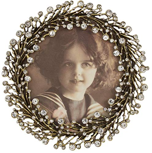 Fennco Styles Decorative Jeweled Photo Frame - 4" Round