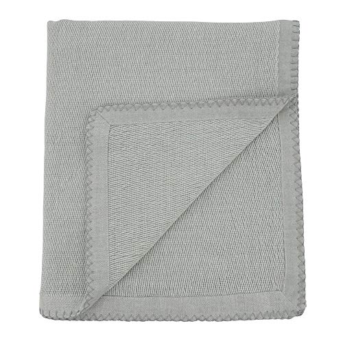 Fennco Styles Luxury Cotton Knit Whipstitch Throw Blanket 50" W X 60" L - Solid Blanket for Bed, Couch, Sofa, Home and Office Décor