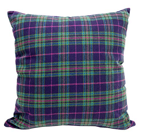 Fennco Styles Rustic Tartan Plaid Cotton Decorative Throw Pillow 18" W x 18" L - Plaid Accent Cushion for Christmas, Couch, Home, Farmhouse and Office Décor