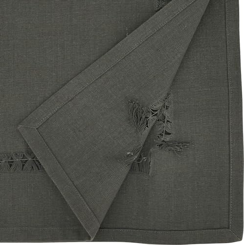 Fennco Styles Classic Solid Color Hemstitch Cotton Table Runner 16" W x 72" L - Black Everyday Table Cover for Home Décor, Dining Table, Banquet, Family Gathering, and Special Occasions