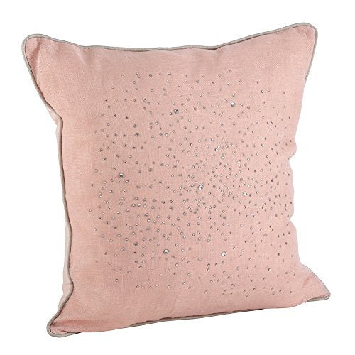Fennco Styles Shimmering Rhinestone Crystal Down Filled Pillow (18"x18", Pink)