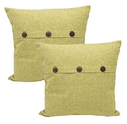 Fennco Styles Contemporary Solid Color 3-Button Decorative Throw Pillow 18" W x 18" L