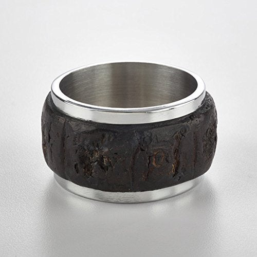 Fennco Styles Bark Wood Napkin Ring - Set of 4 - Black