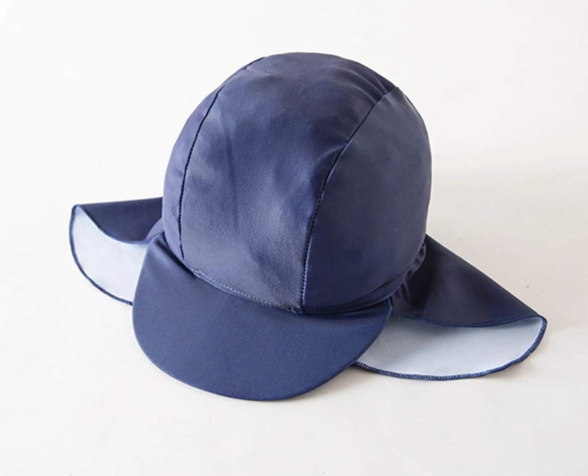 stylesilove Little Boys Rocket Rainbow One-Piece Rash Guard Swimsuit & Sun Hat 2pcs Set Navy Bathing Suit Beach Swimwear