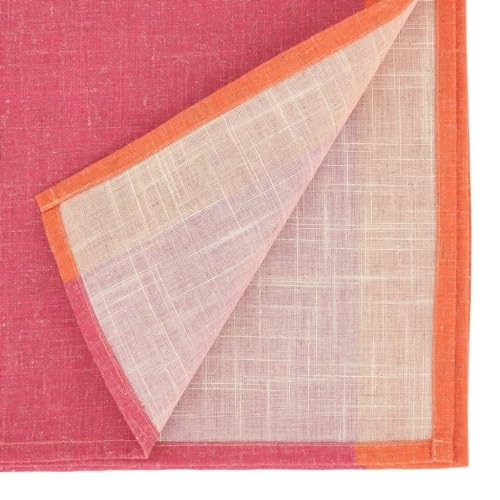 Fennco Styles Color Block Design Linen Blend Table Runner 16" W x 72" L