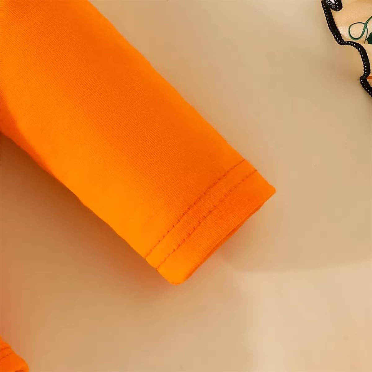 stylesilove Infant Baby Girl Orange Long Sleeve Romper Pumpkin Print Overall Dress with Headband 3pcs Halloween Outfit