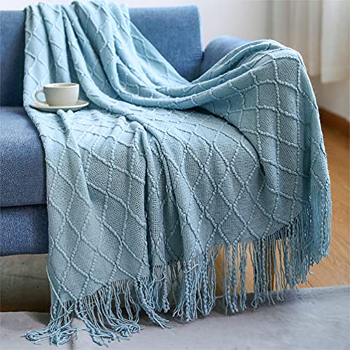 Fennco Styles Rhombus Diamond Knit Throw Blanket