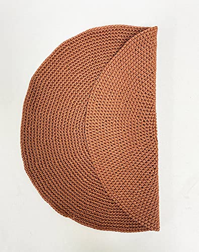 Fennco Styles Handmade Crochet Farmhouse Placemats 14-inch Round, Set of 4 - Decorative Table Mats for Home Décor, Dining Table, Banquets and Special Events
