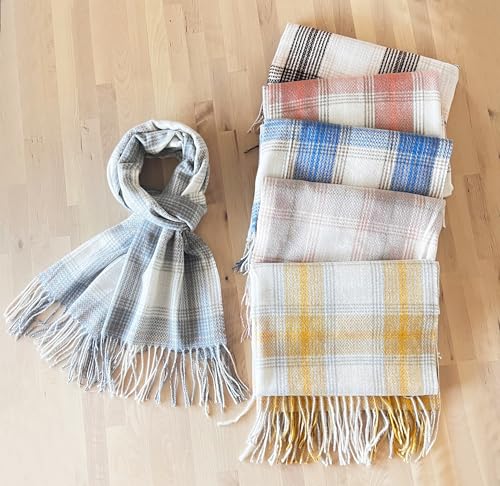 stylesilove Women Classic Plaid Fringe Cashmere Scarf Warm Ultra Soft Scarves Shawl Neck Wraps for All Season, 6 Colors
