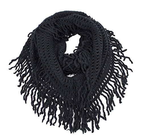 stylesilove Women Cozy Knit Tassel Infinity Loop Scarf - 8 Colors