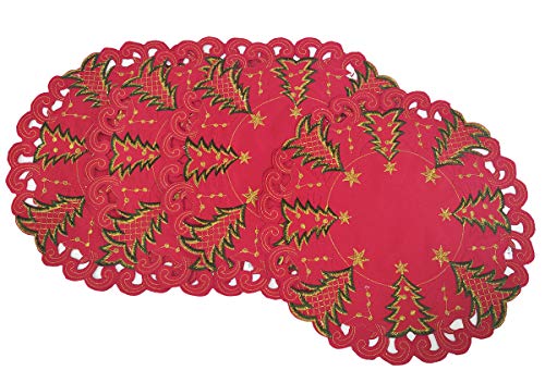 Fennco Styles Pandora Collection Holiday Christmas Tree Table Linens