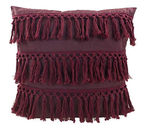 Fennco Styles Stylish Fringe Tassels Decorative Cotton Throw Pillow