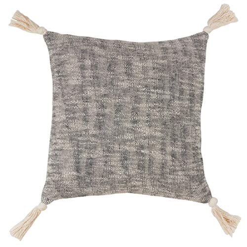 Fennco Styles Classic Solid Tasseled 100% Cotton Decorative Throw Pillow - Various Design Throw Pillow for Home, Couch, Living Room and Bedroom Décor