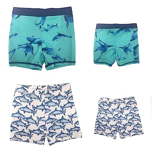 stylesilove Toddler Kid Boys Playful Shark Printed Swim Shorts Quick Dry Bathing Suit Beach Pool Swim Trunks