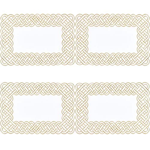 Fennco Styles Braid Emroidered Metallic Border Table Runner 16" W x 54" L - Silver Table Cover for Home Décor, Everyday Use, Christmas, Banquets and Special Events