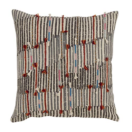 Fennco Styles Lima Collection Bohemian Variety Design 100% Pure Cotton 18 x 18 Inch Throw Pillows with Case & Insert – Multicolor Pillows for Couch, Bedroom and Living Room Décor