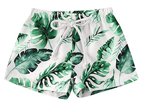 Styles I Love Baby Toddler Green Palm Leaves Swim Shorts Bathing Suit Beach Pool Swimwear Little Boy Swim Trunks