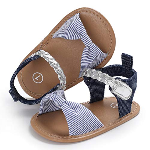 stylesilove Baby Toddler Girl Bowknot Sandals Soft Sole Anti-Slip Crib Shoes Prewalker 0-18M, 5 Colors