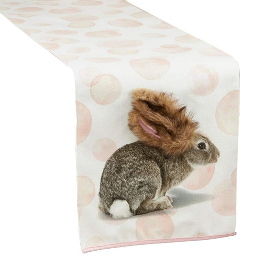 Fennco Styles Holiday Bunny Bubbled Table Runner 13 x 72 Inch – Pink Table Cover for Home Décor, Dining Table, Banquets, Easter, Holidays and Special Events