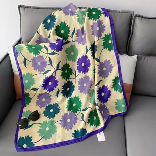 stylesilove Women Two-Tone Daisy Print Lightweight Scarf Lovely Flower Soft Shawl Scarves Neck Wraps for All Season, 5 Colors