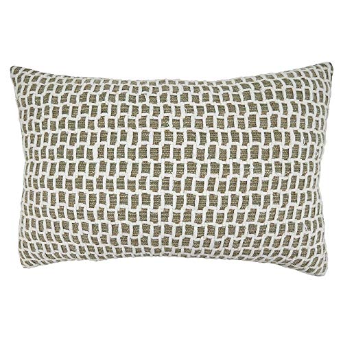 Fennco Styles Natural Net Design Pure Cotton Decorative Throw Pillow – Luxury Textured Cushion for Couch, Sofa, Bedroom, Office and Living Room Décor