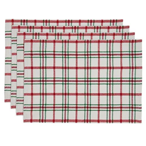 Fennco Styles Holiday Plaid Design 100% Cotton Table Runner 13" W x 72" L - Red Green Table Cover for Home, Dining Table Decor, Banquet, Christmas and Special Event