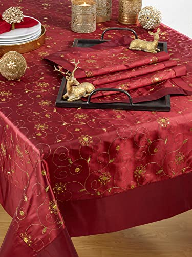 Fennco Styles Elegant Sequined & Embroidered Christmas Table Runner
