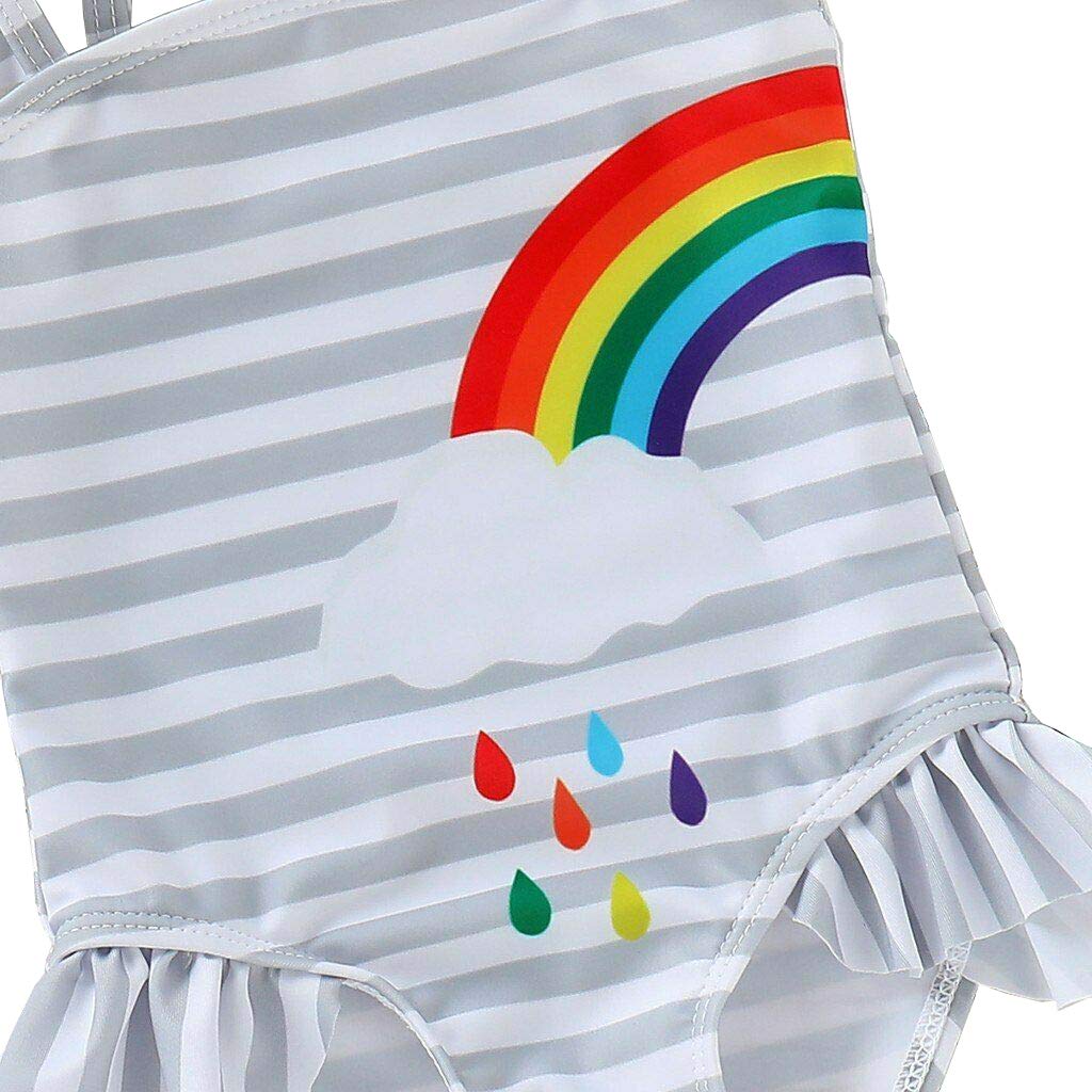 Styles I Love Baby Girl Matching Rainbow One-Piece Swimsuit Twin Girl Best Friend Bathing Suit Beach Swimwear