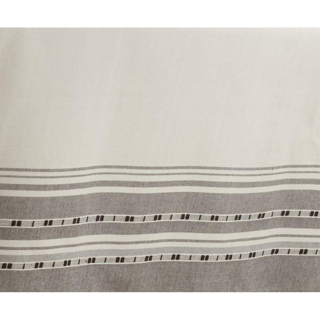 Fennco Styles Neutral Cotton Tablecloth with Plaid Border Design - Grey Border Table Cover for Home Décor, Dining Table, Banquets and Special Occasion