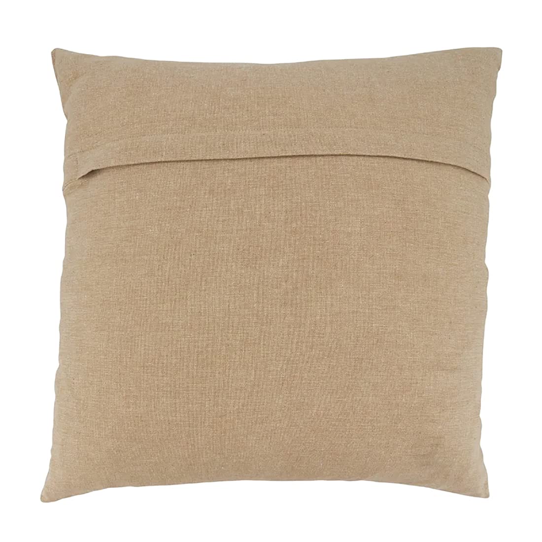 Fennco Styles Embroidered Sheep Cotton Decorative Throw Pillow 18" W x 18" L - Grey Animal Cushion for Home, Couch, Living Room and Office Décor (Natural, Pillow Cover)