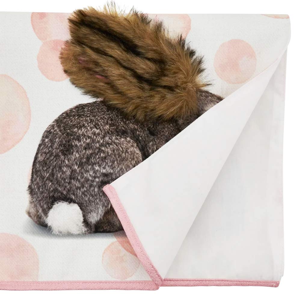 Fennco Styles Holiday Bunny Bubbled Table Runner 13 x 72 Inch – Pink Table Cover for Home Décor, Dining Table, Banquets, Easter, Holidays and Special Events