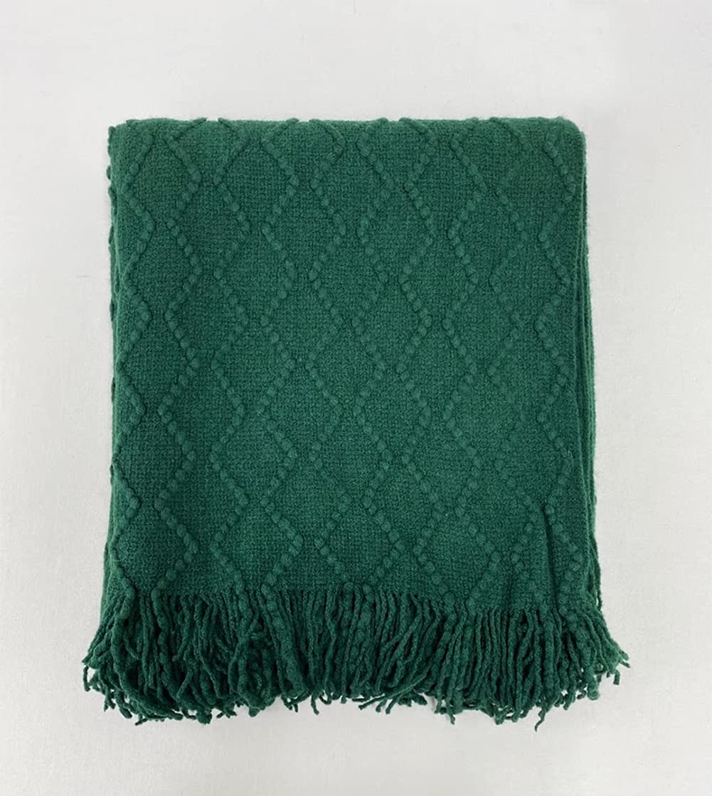 Fennco Styles Modern Textured Weave Knit Throw with Fringe 50" W x 60" L - Chevron Throw Blanket for Sofa, Couch, Living Room, Bedroom Décor