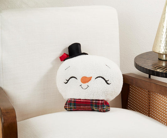 Fennco Styles Snowman Design Holiday Throw Pillow 11" W x 13" L - Multicolored Plush Pillow for Christmas, Couch, Bedroom, Living Room and Office Décor