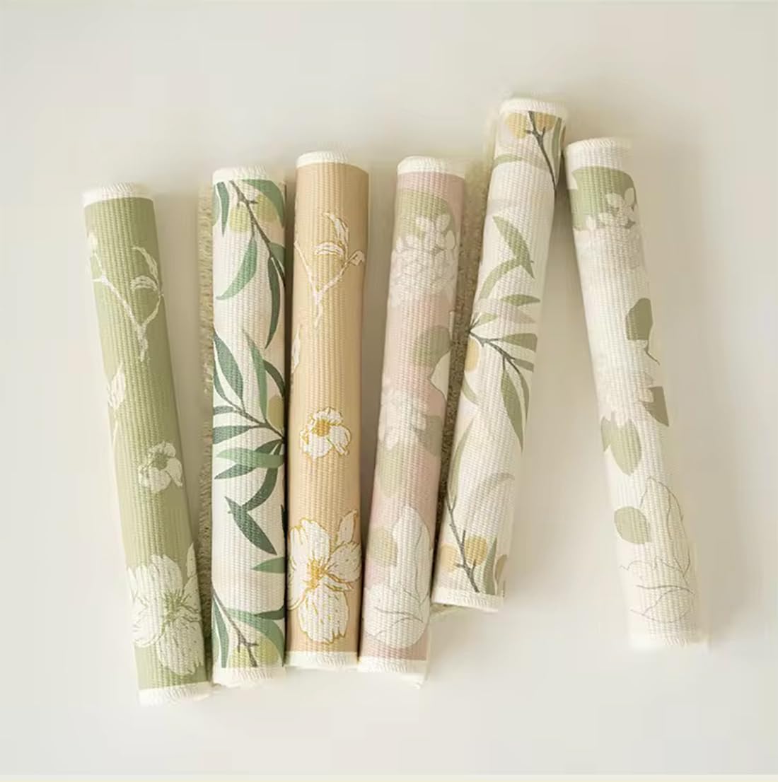 Fennco Styles Floral Printed with Fringe Placemats 14" W x 19" L, Set of 4 - Yellow Flower Table Mats for Dining Room, Banquets, Family Gatherings, and Holidays