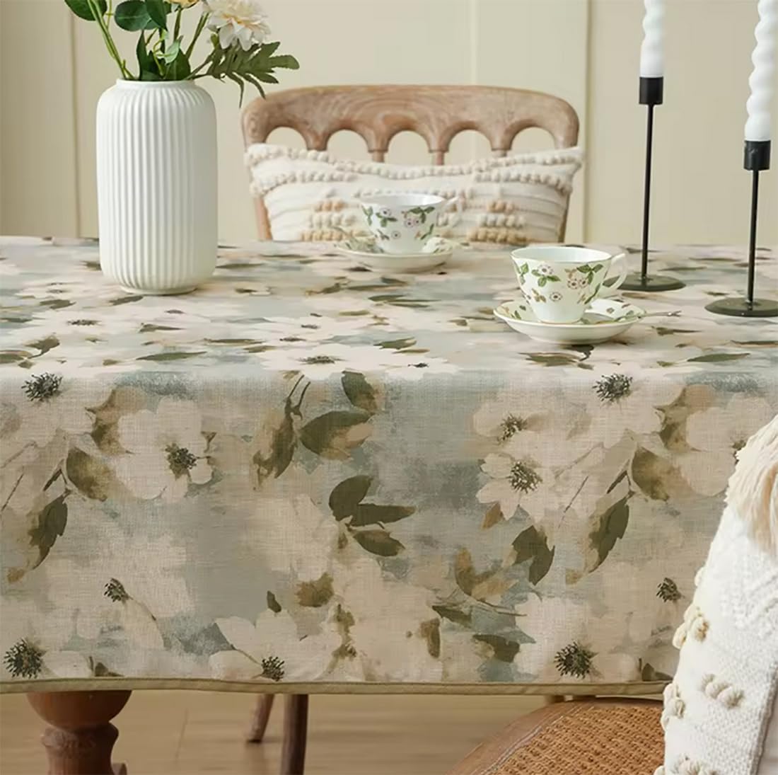 Fennco Styles Spring Blossom Print Tablecloth 56" W x 72" L