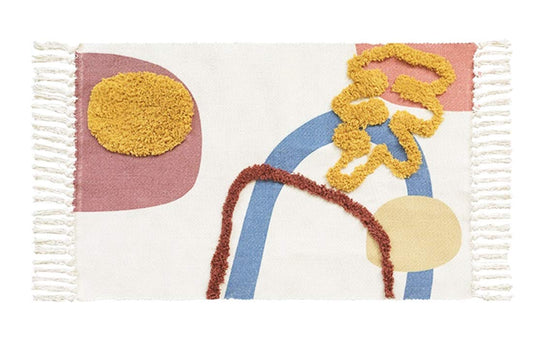 Fennco Styles Embroidered Colorful Fringe Tassel Area Rug 24" W x 35" L Small Rug for Living Room, Kids Room, Bedroom Décor
