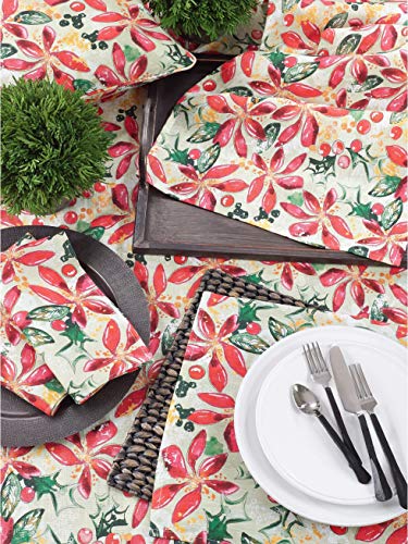 Fennco Styles Beautiful Holiday Wild Floral 100% Linen 14"X20" Placemats, Set of 4