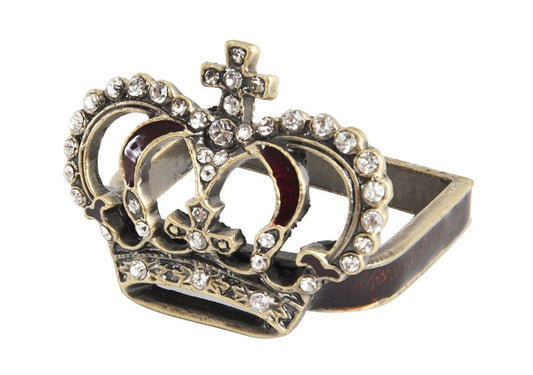 Fennco StylesElegant Jeweled Crown Design Napkin Rings Holders, Set of 4